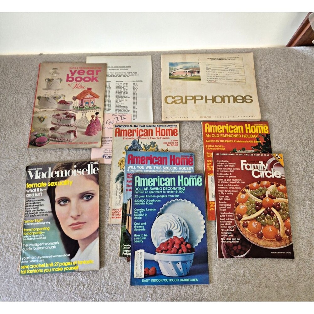 Vintage 1970s Home Magazine Lot Capp Homes Wilton American Home Mademoiselle